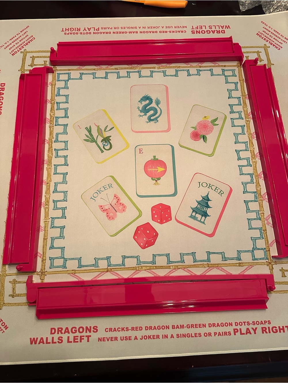 Mahjong Classic Home mat and dark pink racks NEW - Picture 11 of 11